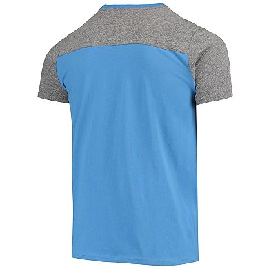 Men's Majestic Threads Powder Blue/Gray Los Angeles Chargers Field Goal Slub T-Shirt
