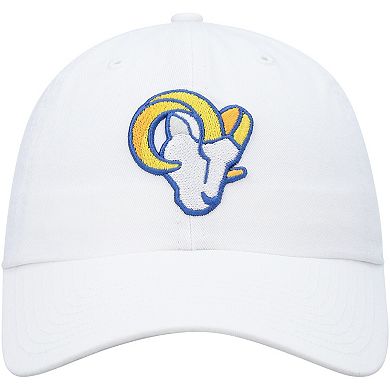 Men's '47 White Los Angeles Rams Logo Clean Up Adjustable Hat