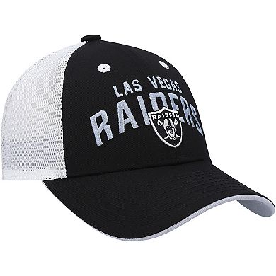 Preschool Black/White Las Vegas Raiders Core Lockup Mesh Back Snapback Hat