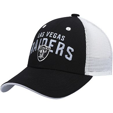 Preschool Black/White Las Vegas Raiders Core Lockup Mesh Back Snapback Hat