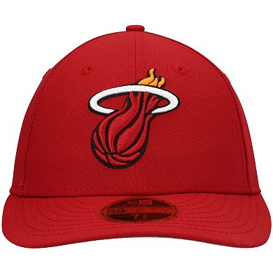 Men's New Era Red Miami Heat Team Low Profile 59FIFTY Fitted Hat