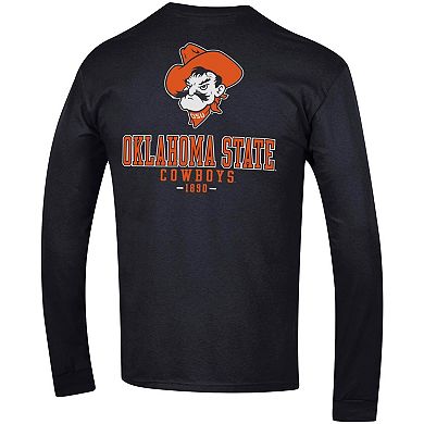 Men's Champion Black Oklahoma State Cowboys Team Stack Long Sleeve T-Shirt