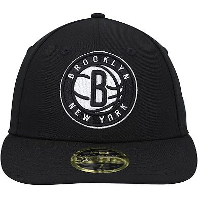 Men's New Era Black Brooklyn Nets Team Low Profile 59FIFTY Fitted Hat