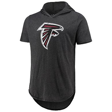 Men's Majestic Threads Black Atlanta Falcons Primary Logo Tri-Blend Hoodie T-Shirt
