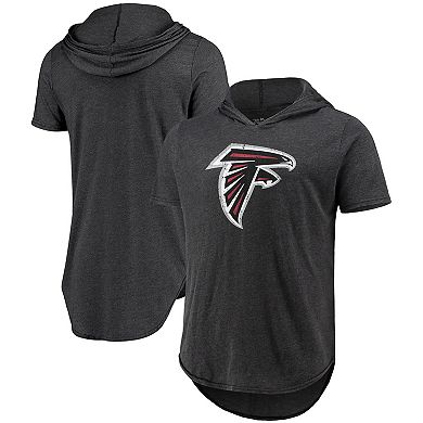 Men's Majestic Threads Black Atlanta Falcons Primary Logo Tri-Blend Hoodie T-Shirt