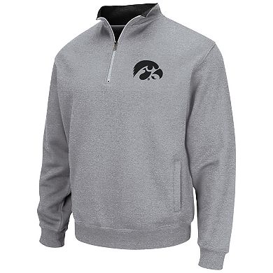 Men's Colosseum Heathered Gray Iowa Hawkeyes Tortugas Team Logo Quarter-Zip Jacket