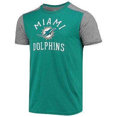 Men's Majestic Threads Aqua/Gray Miami Dolphins Field Goal Slub T-Shirt