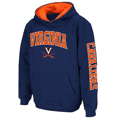 Youth Colosseum Navy Virginia Cavaliers 2-Hit Pullover Hoodie