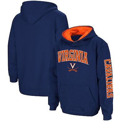 Youth Colosseum Navy Virginia Cavaliers 2-Hit Pullover Hoodie