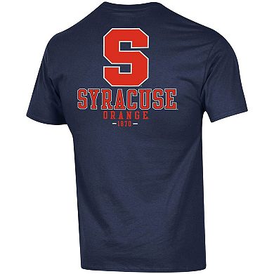 Men's Champion Navy Syracuse Orange Stack 2-Hit T-Shirt