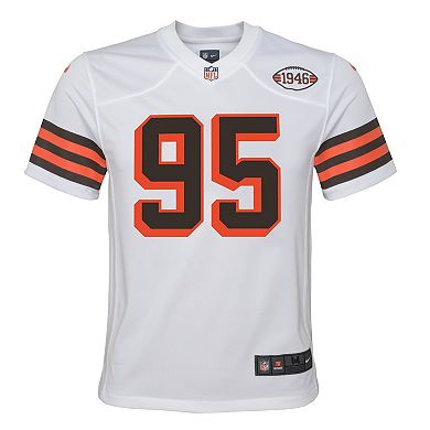 Youth Nike Myles Garrett White Cleveland Browns Game Jersey