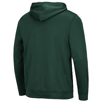 Men's Colosseum Green Michigan State Spartans Slash Stack 2.0 Pullover Hoodie