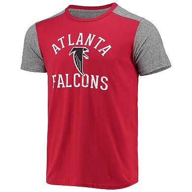 Men's Majestic Threads Red/Heathered Gray Atlanta Falcons Gridiron Classics Field Goal Slub T-Shirt