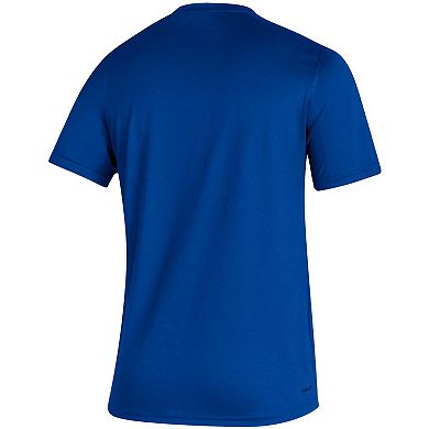Men's adidas Royal Kansas Jayhawks Sideline Locker Tag Creator AEROREADY T-Shirt