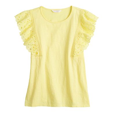 Women's LC Lauren Conrad Eyelet Ruffle Top