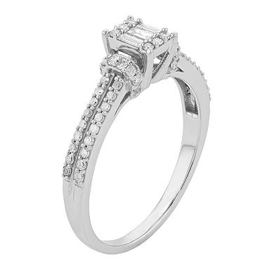 10k White Gold 1/3 Carat T.W. Diamond Engagement Ring