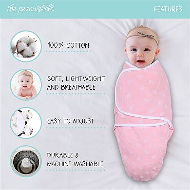 The Peanutshell Purple Ditsy 3-Pack Swaddles