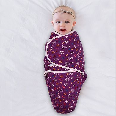 The Peanutshell Purple Ditsy 3-Pack Swaddles