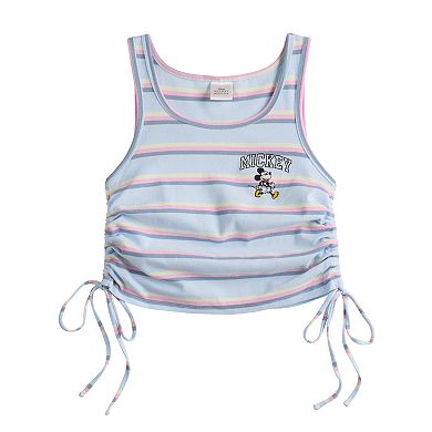 Disney's Mickey Walk Juniors' Embroidered Side Cinch Ribbed Tank Top 