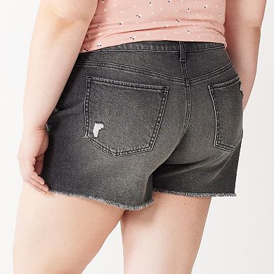 Juniors' Plus Size SO® High Rise Mom Shorts