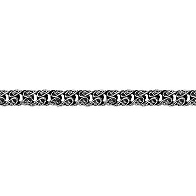 LYNX Men's Stainless Steel Skull Bracelet