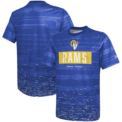 Men's New Era Royal Los Angeles Rams Combine Authentic Sweep T-Shirt