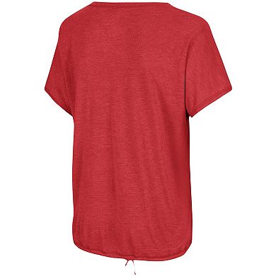 Women's Colosseum Heathered Crimson Alabama Crimson Tide Fifth Sense Drawcord V-Neck T-Shirt