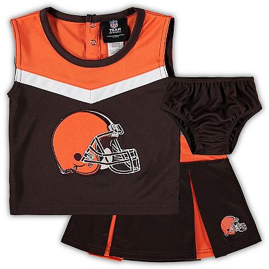 Toddler Brown/Orange Cleveland Browns Two-Piece Spirit Cheerleader Set with Bloomers