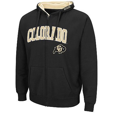 Men's Colosseum Black Colorado Buffaloes Arch & Logo 3.0 Full-Zip Hoodie