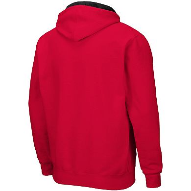 Men's Colosseum Red NC State Wolfpack Arch & Logo 3.0 Full-Zip Hoodie