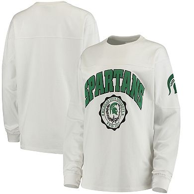 Women's White Michigan State Spartans Edith Long Sleeve T-Shirt