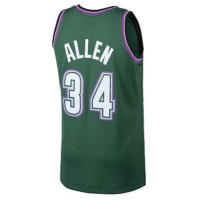 Men's Mitchell & Ness Ray Allen Kelly Green Milwaukee Bucks Hardwood Classics Swingman Jersey