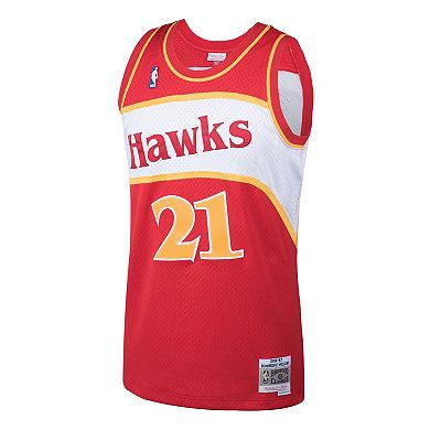 Men's Mitchell & Ness Dominique Wilkins Red Atlanta Hawks Hardwood Classics Swingman Jersey