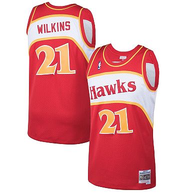 Men's Mitchell & Ness Dominique Wilkins Red Atlanta Hawks Hardwood Classics Swingman Jersey