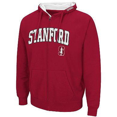 Men's Colosseum Cardinal Stanford Cardinal Arch & Logo 3.0 Full-Zip Hoodie