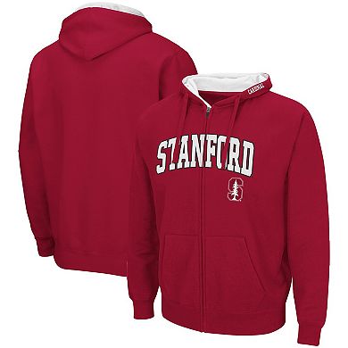 Men's Colosseum Cardinal Stanford Cardinal Arch & Logo 3.0 Full-Zip Hoodie