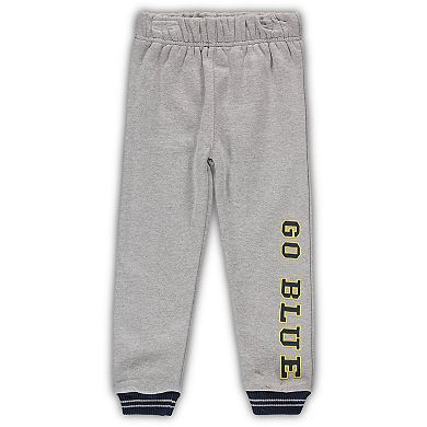 Toddler Colosseum Navy/Heathered Gray Michigan Wolverines Poppies Hoodie and Sweatpants Set