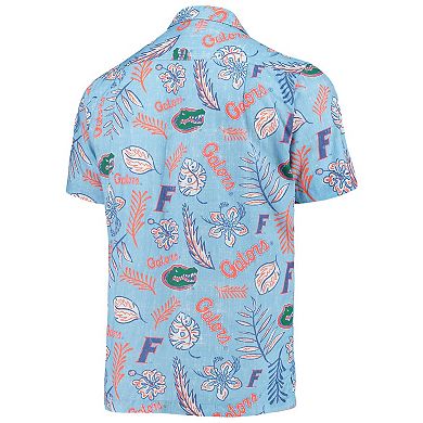 Men's Wes & Willy Light Blue Florida Gators Vintage Floral Button-Up Shirt