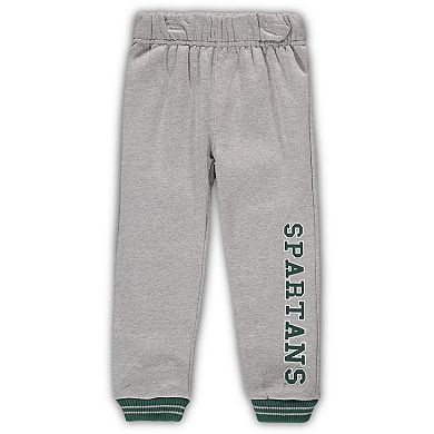 Toddler Colosseum Green/Heathered Gray Michigan State Spartans Poppies Hoodie and Sweatpants Set