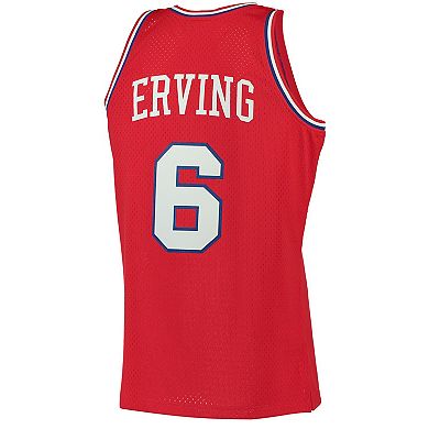 Men's Mitchell & Ness Julius Erving Red Philadelphia 76ers Hardwood Classics Swingman Jersey