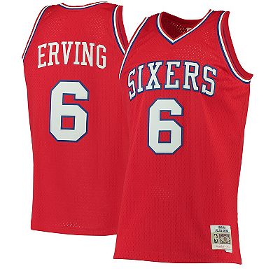 Men's Mitchell & Ness Julius Erving Red Philadelphia 76ers Hardwood Classics Swingman Jersey