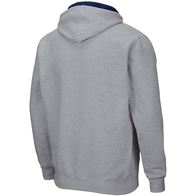 Men's Colosseum Heathered Gray UConn Huskies Arch & Logo 3.0 Full-Zip Hoodie