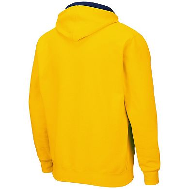 Men's Colosseum Maize Michigan Wolverines Arch & Logo 3.0 Full-Zip Hoodie