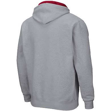 Men's Colosseum Heathered Gray Indiana Hoosiers Arch & Logo 3.0 Full-Zip Hoodie