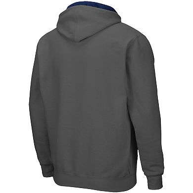 Men's Colosseum Charcoal UConn Huskies Arch & Logo 3.0 Full-Zip Hoodie