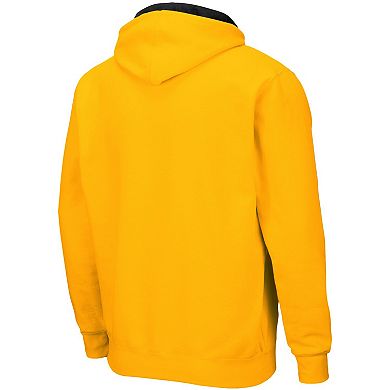 Men's Colosseum Gold Iowa Hawkeyes Arch & Logo 3.0 Full-Zip Hoodie