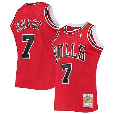 Men's Mitchell & Ness Toni Kukoc Red Chicago Bulls 1997/98 Hardwood Classics Swingman Jersey