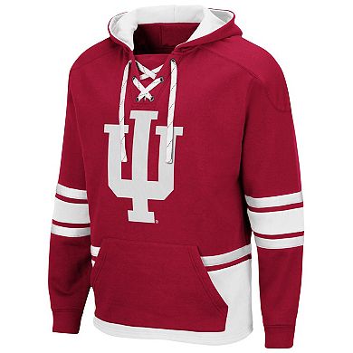 Men's Colosseum Crimson Indiana Hoosiers Lace Up 3.0 Pullover Hoodie