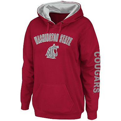 Women's Colosseum Crimson Washington State Cougars Loud and Proud Pullover Hoodie