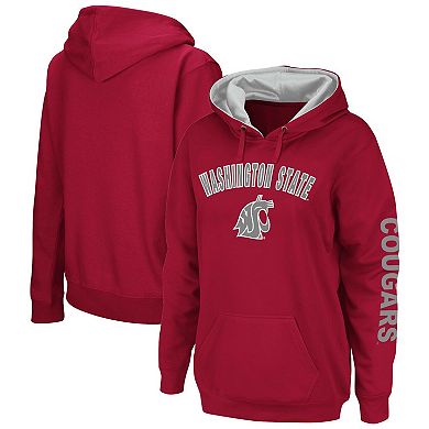 Women's Colosseum Crimson Washington State Cougars Loud and Proud Pullover Hoodie